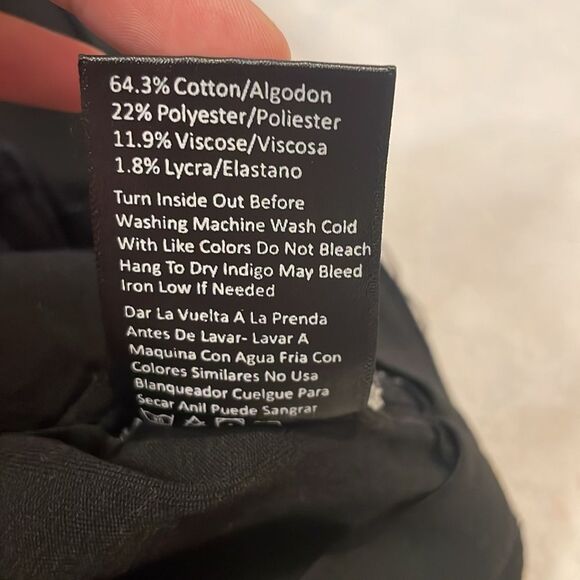 RISEN- Flare High Waist Black Pull On Distressed Vintage Look Raw Hem Jeans- S - Picture 11 of 11